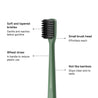 Etinour green Essential Toothbrush black soft and tapered bristles and small brush head 